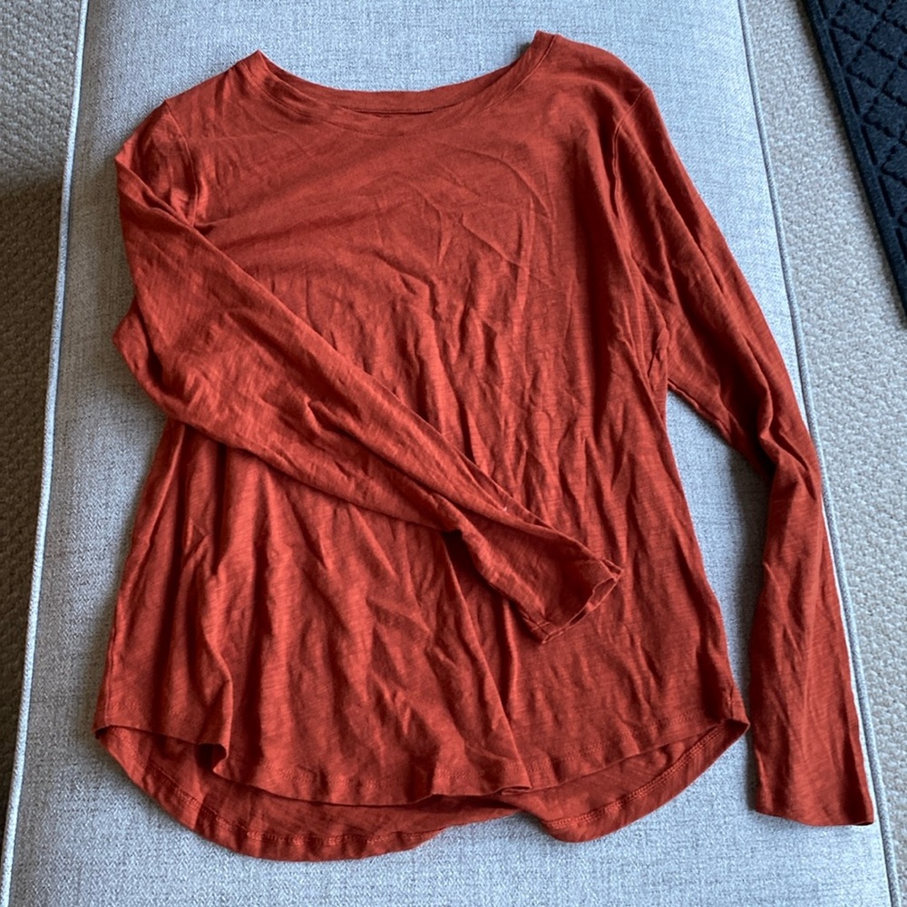 Old Navy Everywear Long Sleeve Orange Shirt